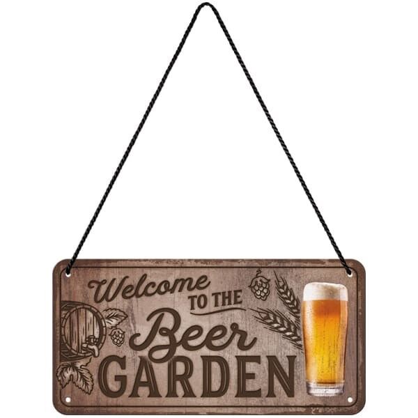 Cartello da appendere 10x20 cm. Benvenuti nella birreria all'aperto