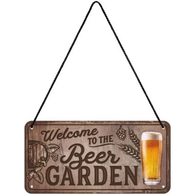 Letrero colgante 10x20 cms. Welcome to the beer garden