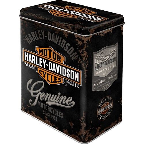 Caja de metal L 10x14x20 cms. Harley-Davidson Genuine Logo