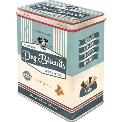 Caja de metal L 10x14x20 cms. PfotenSchild - Dog Biscuits