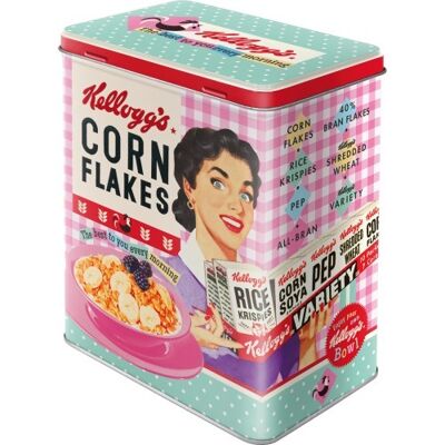 Caja de metal L -Kellogg's Kellogg's - Happy Hostess Corn Flakes