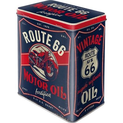 Caja de metal L 10x14x20 cms. US Highways Route 66 Motor Oil