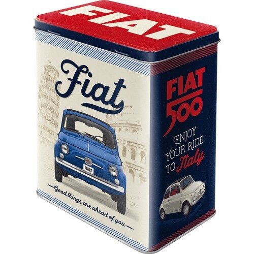 Caja de metal L -Fiat 500 - Good things are ahead of you