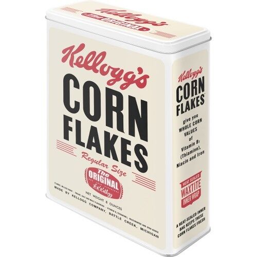 Caja de metal XL 8x19x26 cms. Kellogg's Corn Flakes Retro Package