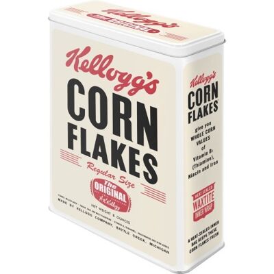 XL Metallbox 8x19x26 cm. Kellogg's Corn Flakes Retro Paket