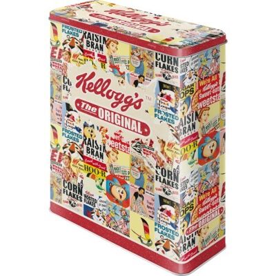 Caja de metal XL 8x19x26 cms. Kellogg's Kellogg's The Original Collage