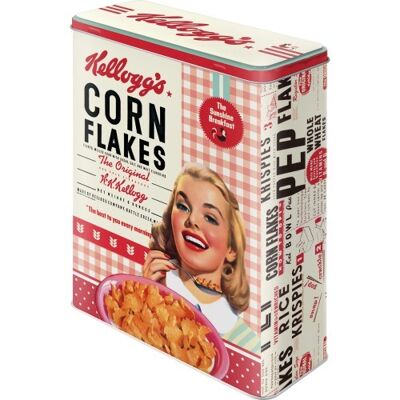 Caja de metal XL 8x19x26 cms. Kellogg's Kellogg's - Girl Corn Flakes Collage