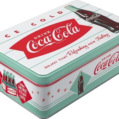 Boîte métallique plate 23x16x7 cm. Coca-Cola - Dîner