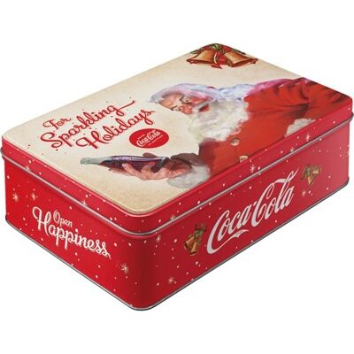 Caja de metal plana 23x16x7 cms. Coca-Cola - For Sparkling Holidays -DESCATALOGADO-