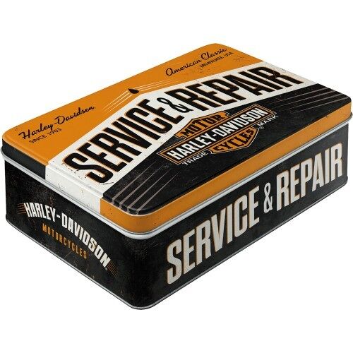 Caja de metal plana 23x16x7 cms. Harley-Davidson Service & Repair