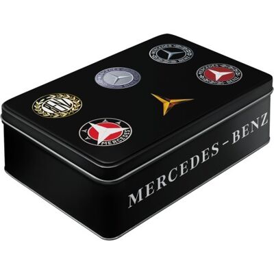 Flache Metallbox 23x16x7 cm. Mercedes-Benz Mercedes-Benz - Evolutionslogo