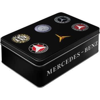 Boîte métallique plate 23x16x7 cm. Mercedes-Benz Mercedes-Benz - Logo Évolution