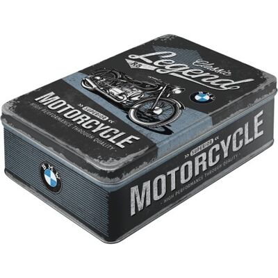 Scatola piatta in metallo 23x16x7 cm. BMW - Leggenda classica