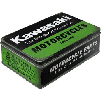 Boîte métallique plate 23x16x7 cm. Kawasaki Kawasaki - Motos