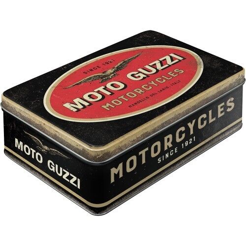 Caja de metal plana 23x16x7 cms. Moto Guzzi Moto Guzzi - Logo Motorcycles