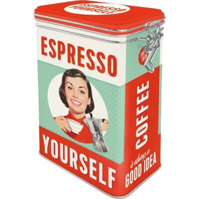 Clip Top Box - Say it 50's Espresso Yourself