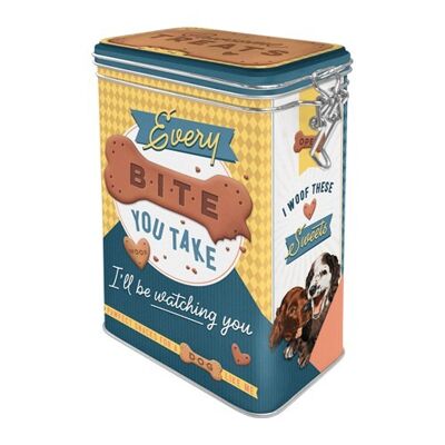 Caja superior con clip 7,5x11x17,5 cms. Animal Club Every Bite You Take Dog Treats