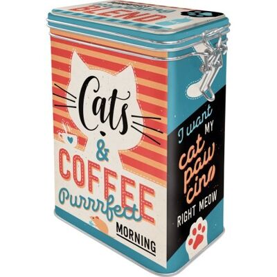 Caja superior con clip 7,5x11x17,5 cms. Animal Club Cats & Coffee