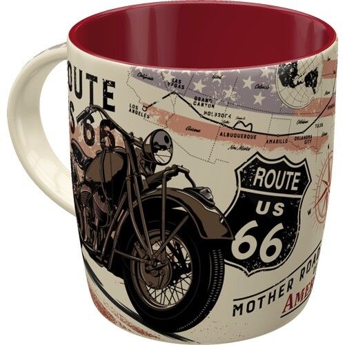 Tazza con mappa della bici delle autostrade degli Stati Uniti Route 66