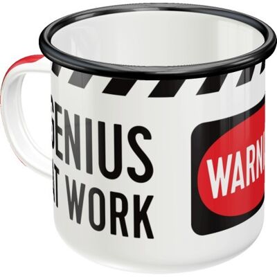 Enamel mug Achtung Genius At Work