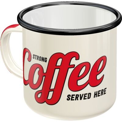 Taza esmaltada USA Strong Coffee Served Here