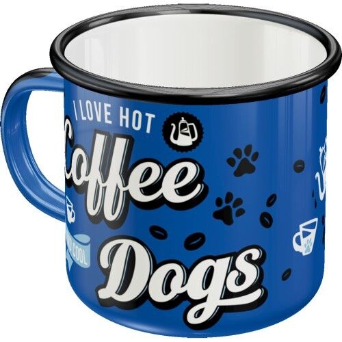 Tazza smaltata PfotenSchild - Hot Coffee & Cool Dogs