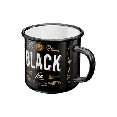 Black tea enamel mug