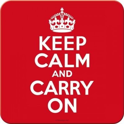 Untersetzer 9x9 cm. Achtung Keep Calm and Carry