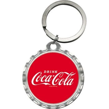 Porte-clés rond Coca-Cola - Logo couronne rouge