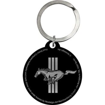 Porte-clés rond Ford Mustang - Logo Horse & Stripes 2