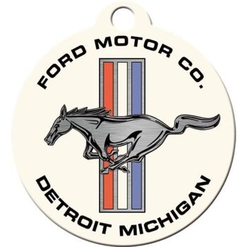 Porte-clés rond Ford Mustang - Logo Horse & Stripes 3