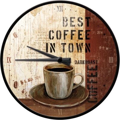 Orologio da parete 31 cm. Caffè e cioccolato Il miglior caffè della città