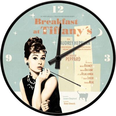 Horloge murale 31 cm. Petit-déjeuner au Tiffany's Blue