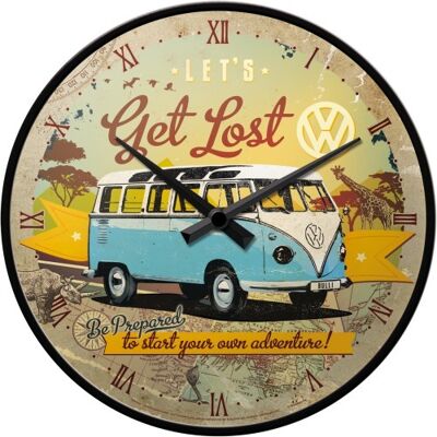 Wall clock 31 cm. Volkswagen VW Bulli - Let's Get Lost