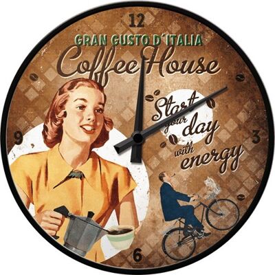 Horloge murale 31 cm. Dame du café