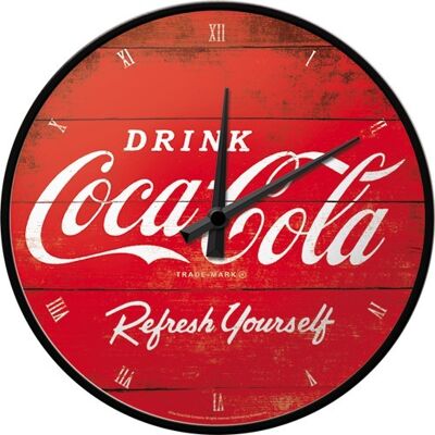 Reloj de pared 31 cms. Coca-Cola - Logo Red Refresh Yourself