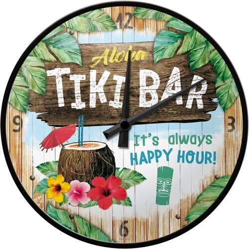 Reloj de pared 31 cms. Open Bar Tiki Bar