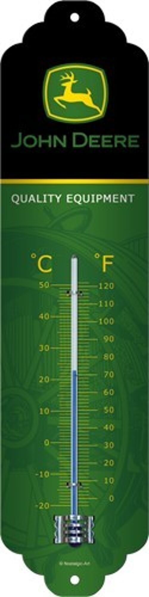 Termometro 6,5x28 cms. John Deere Logo – Black and Green