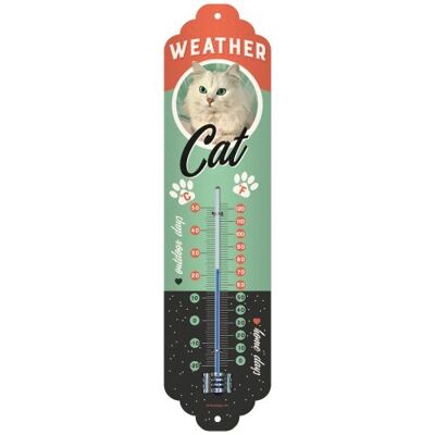 Thermometer 6.5x28 cm. Animal Club Weather Cat