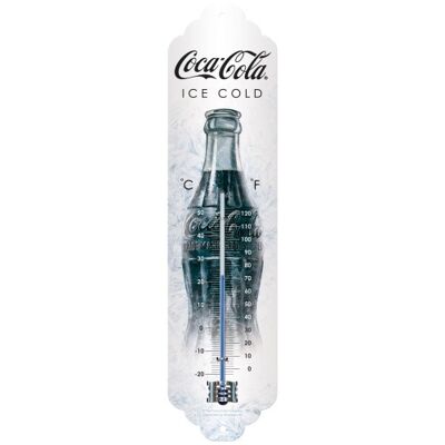Thermomètre 6,5x28 cm. Coca-Cola - Blanc glacé