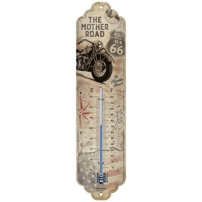 Termometro 6,5x28 cm. Mappa della bici della Route 66 delle autostrade statunitensi