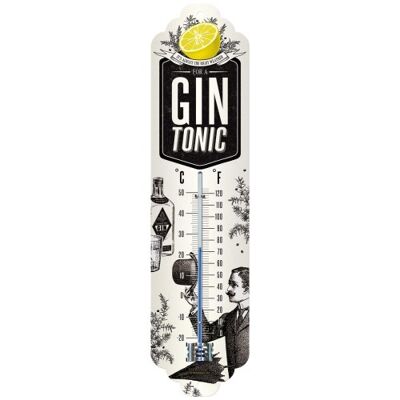 Thermometer 6.5x28 cm. Open Bar Gin Tonic Weather