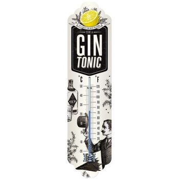 Thermomètre 6,5x28 cm. Open Bar Gin Tonic Météo