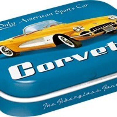 Boîte à la menthe 6x9,5x2 cm. Corvette Jaune