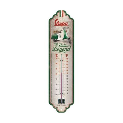 Thermomètre 6,5x28 cm. Vespa - Légende italienne