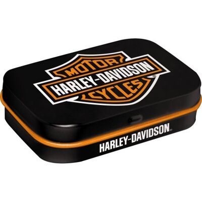 Scatola zecche 6x9,5x2 cm. Logo Harley Davidson