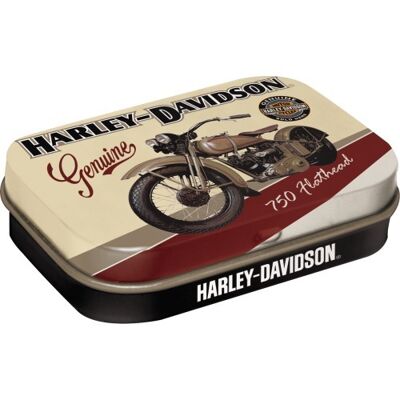 Boîte à la menthe 6x9,5x2 cm. Tête plate Harley Davidson