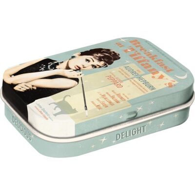 Mints box 6x9.5x2 cm. Celebrities Breakfast at Tiffany's Blue