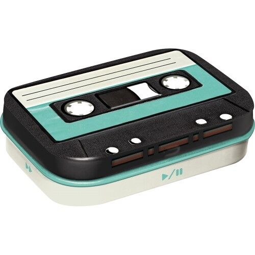 Cajita Mints 6x9,5x2 cms. Achtung Retro Cassette