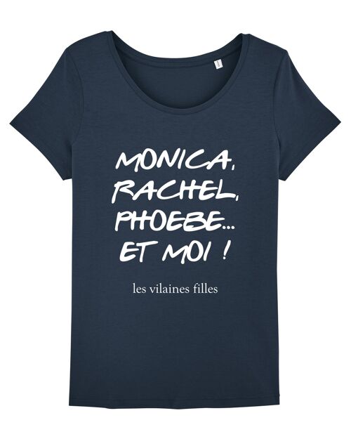 Tee-shirt col rond Monica, Rachel, phoebe bio, coton bio, bleu marine